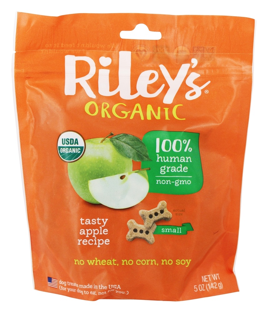 Comprar Cão de osso pequeno orgânico trata receita de maçã - 5 oz. Riley's Organics