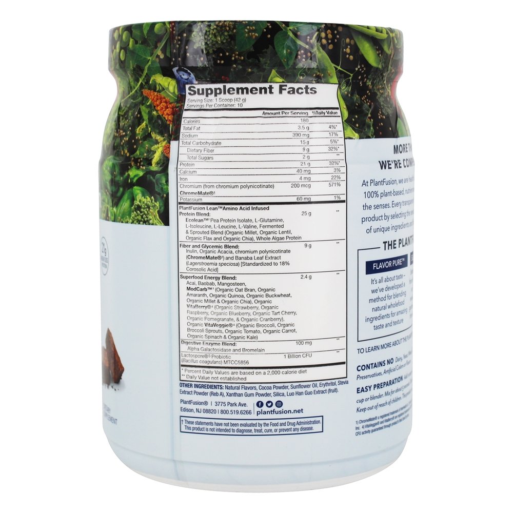 Comprar Completa Proteína Vegetal Lean Chocolate Brownie - 14.8 oz. PlantFusion - Imagem 2