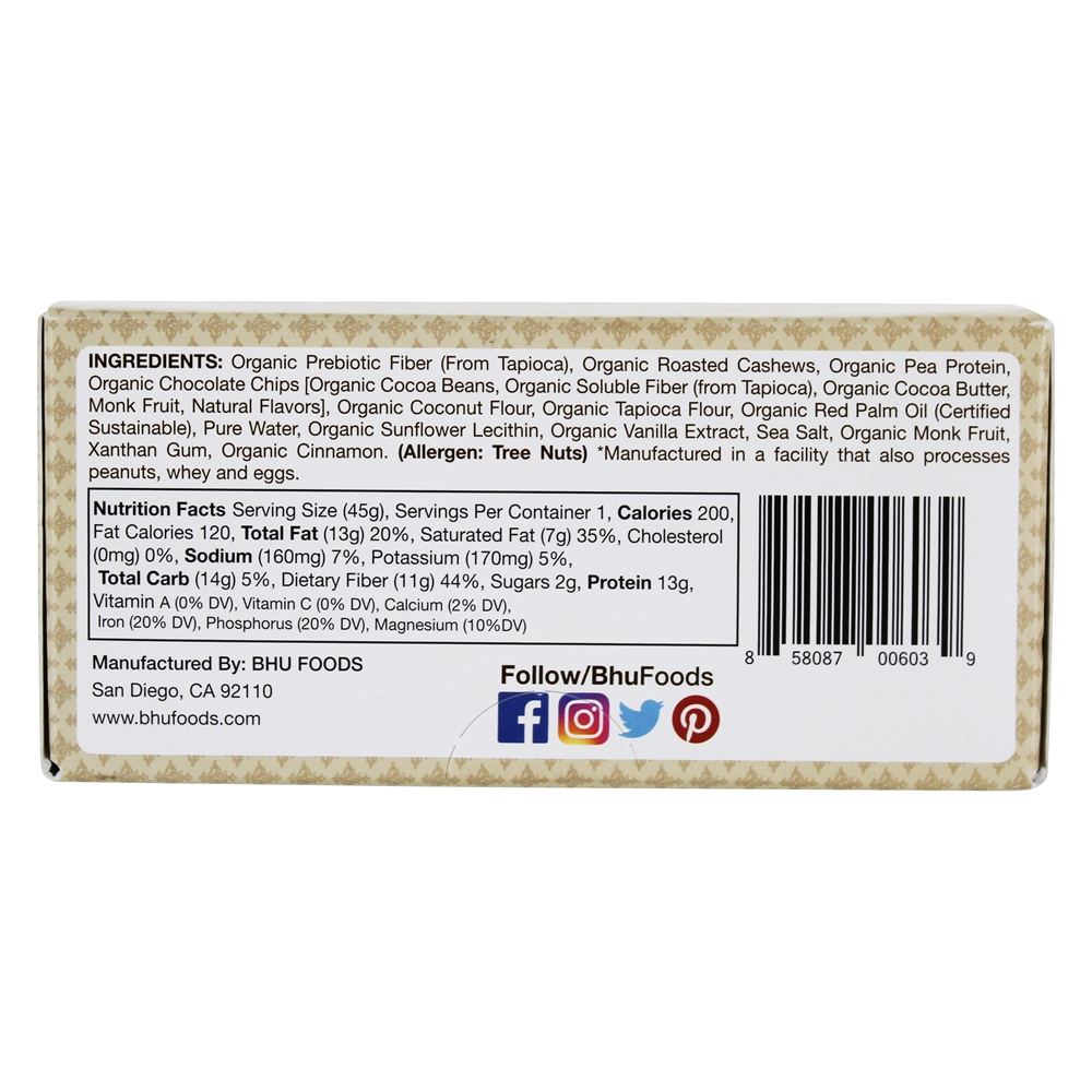 Comprar Proteína Vegan Ervilha Chip De Chocolate Superalimento + Massa De Biscoito - 12 Barras Bhu Fit - Imagem 2