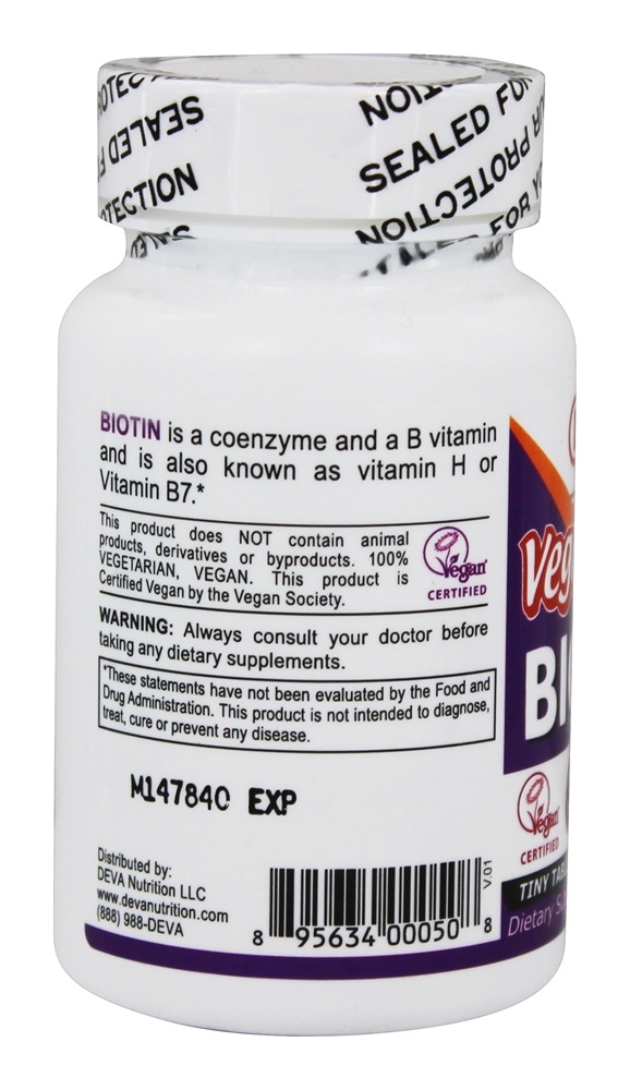 Comprar Vitamina B7 Biotina Vegana 6000 mcg. - 90 Tablets Deva Nutrition - Imagem 3