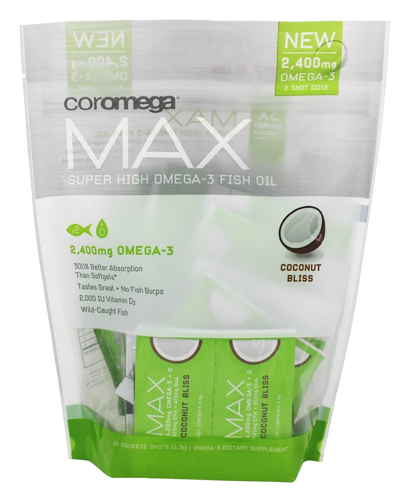 Comprar MAX Super Alto Omega - 3 Óleo de Peixe Coco Bliss - 60 Pacotes (s) Coromega