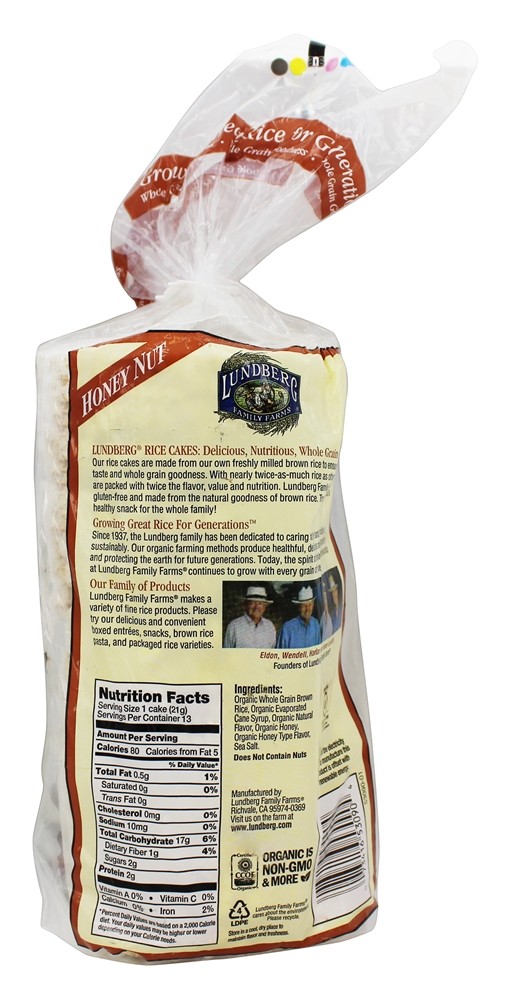 Comprar Bolos de arroz orgânico porca de mel - 9.6 oz. Lundberg - Imagem 2