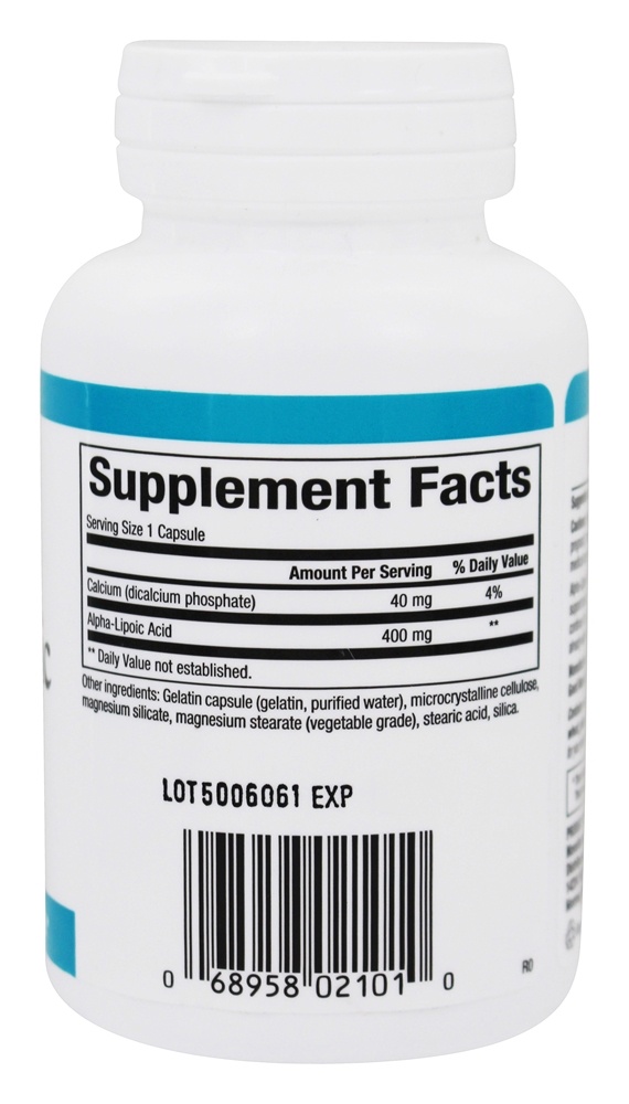 Comprar Ácido Alpha Lipóico 400 mg. - Cápsulas 60 Natural Factors - Imagem 2