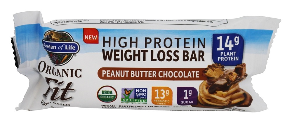 Comprar Orgânico Fit alta proteína peso perda barra de manteiga de amendoim Chocolate - 1.9 oz. Garden of Life