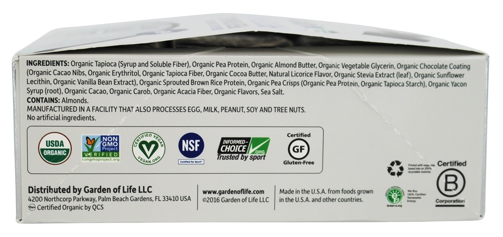 Comprar Esporte Proteínas de Proteínas de Desempenho Orgânico à Base de Plantas Fudge de Chocolate - 12 Barras Garden of Life - Imagem 3