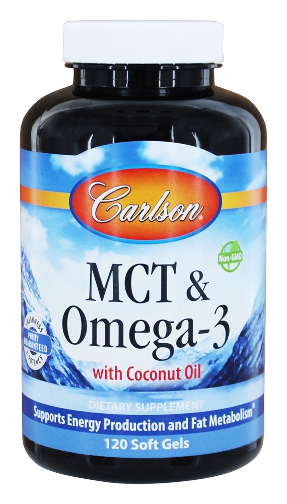 Comprar MCT e Omega 3 com óleo de coco - 120 Softgels Carlson Labs