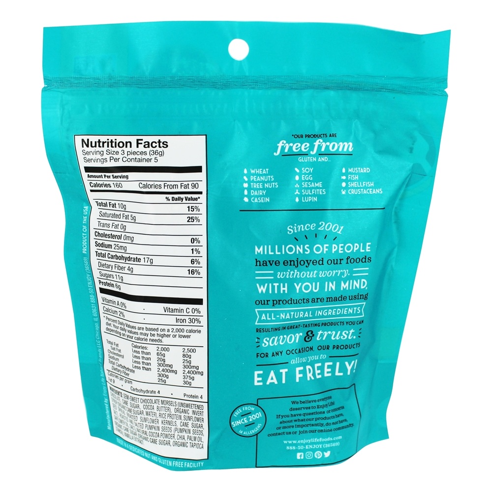 Comprar Sem glúten, sem alergias e proteínas, mordidas de chocolate Sunseed Butter - 6.4 oz. Enjoy Life Foods - Imagem 2