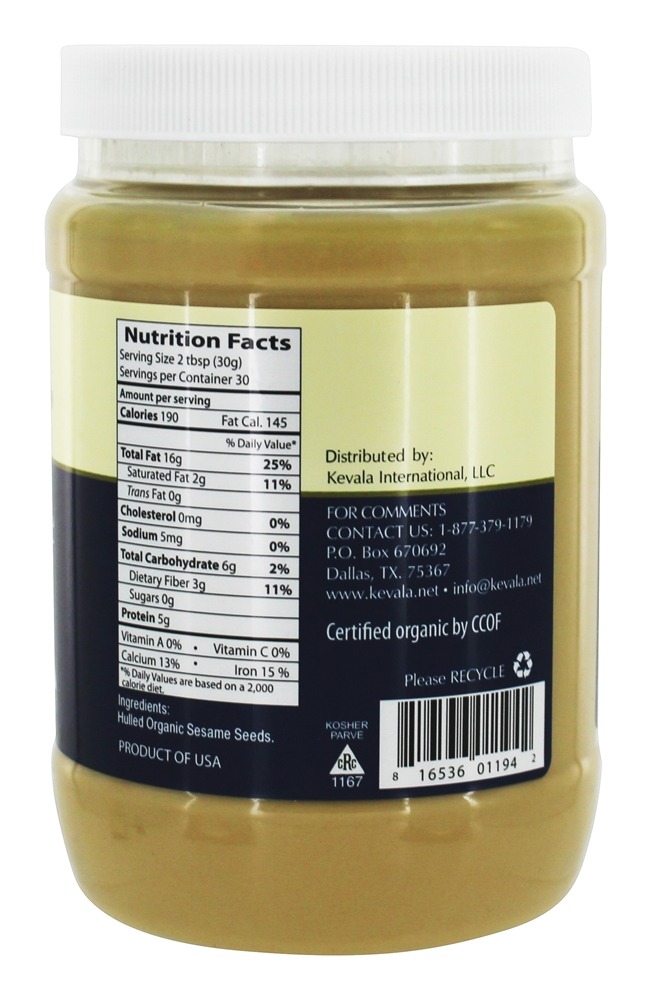 Comprar Tahini de gergelim orgânico - 2 lbs. Kevala - Imagem 2