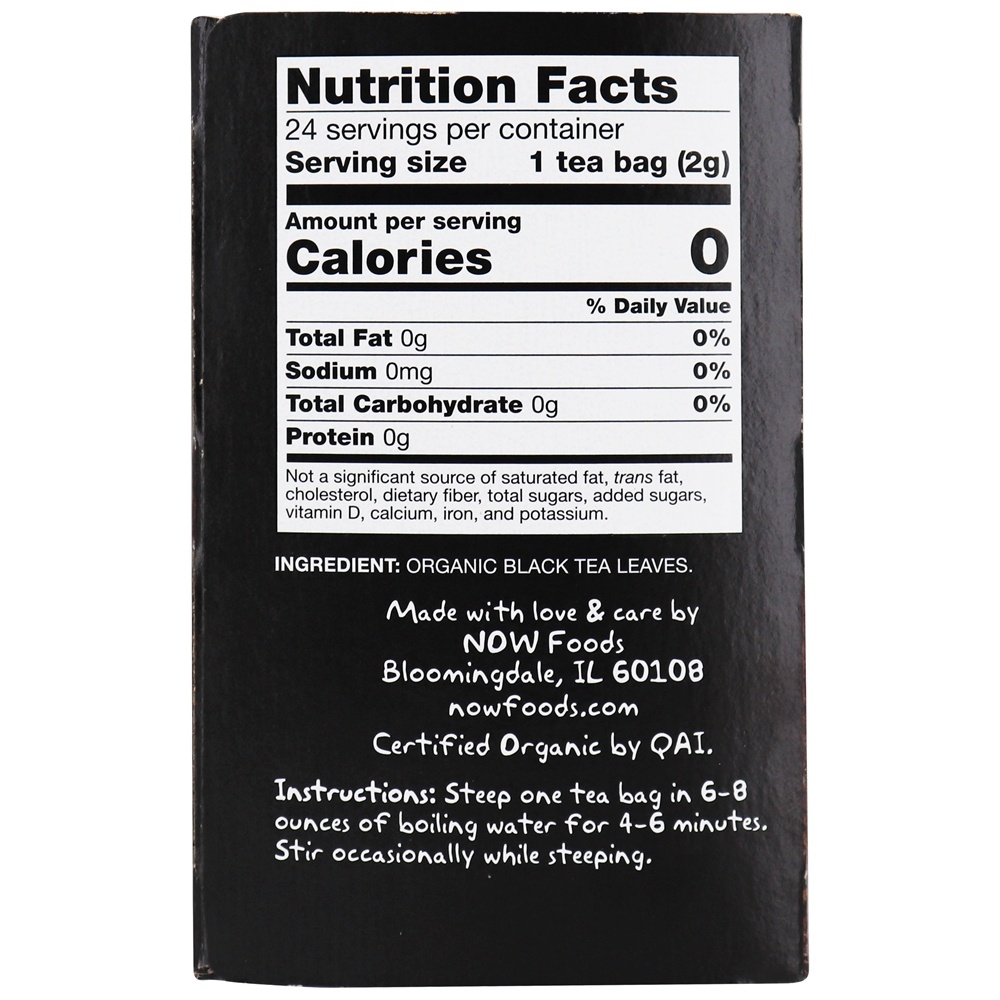 Comprar NOW Real Chá Preto Orgânico Chá - 24 Saquinhos de Chá NOW Foods - Imagem 2