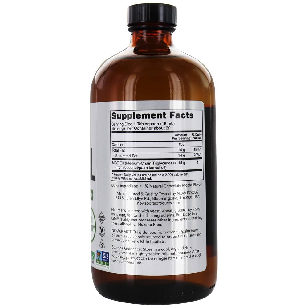 Comprar NOW Sports MCT Óleo Chocolate Mocha - 16 fl. oz. NOW Foods - Imagem 2