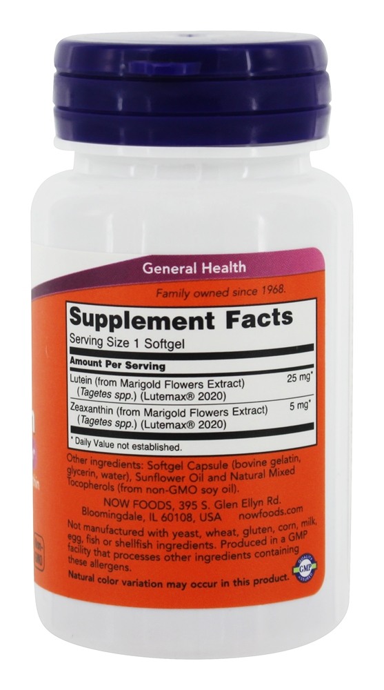 Comprar Luteína e Zeaxantina - 60 Softgels NOW Foods - Imagem 2