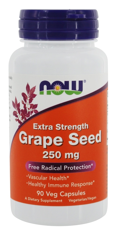 Comprar Força Extra da Semente de Uva 250 mg. - Cápsulas vegetarianas 90 NOW Foods