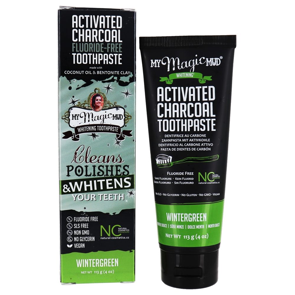 Comprar Carvão Ativado Clareador de Clareamento sem Fluoreto Wintergreen - 4 oz. My Magic Mud