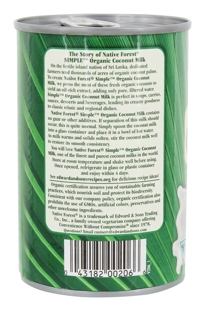 Comprar Leite de Côco Simples Orgânico Não Adocicado - 13.5 fl. oz. Native Forest - Imagem 3