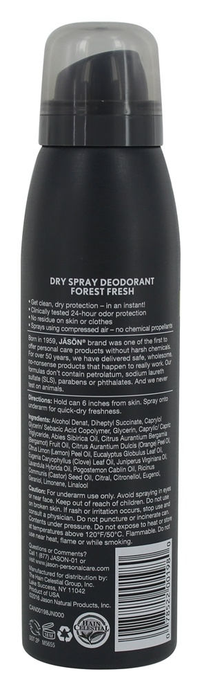 Comprar Desodorante de Pulverização Contínua de Pulverização a Seco para Homem Fresh Forest - 3.8 fl. oz. JASON Natural Products - Imagem 2