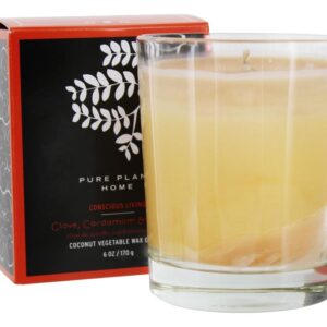 Comprar Cacau de vidro vegetal da caixa de presente Cravo, cardamomo & baunilha da vela da cera - 6 oz. Pure Plant Home