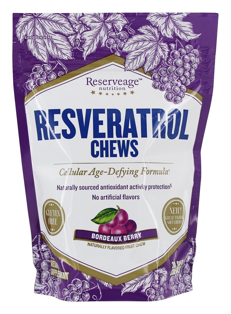Comprar Resveratrol mastiga Bordeaux Berry - 30 mastigação suave Reserveage Nutrition