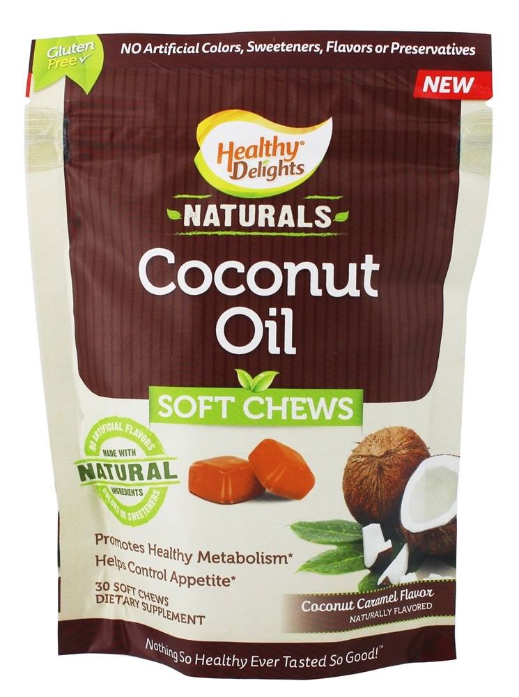 Comprar Balas Mastigáveis de Óleo de Coco Sem Glúten Sabor Caramelo - 30 mastigação suave Healthy Delights