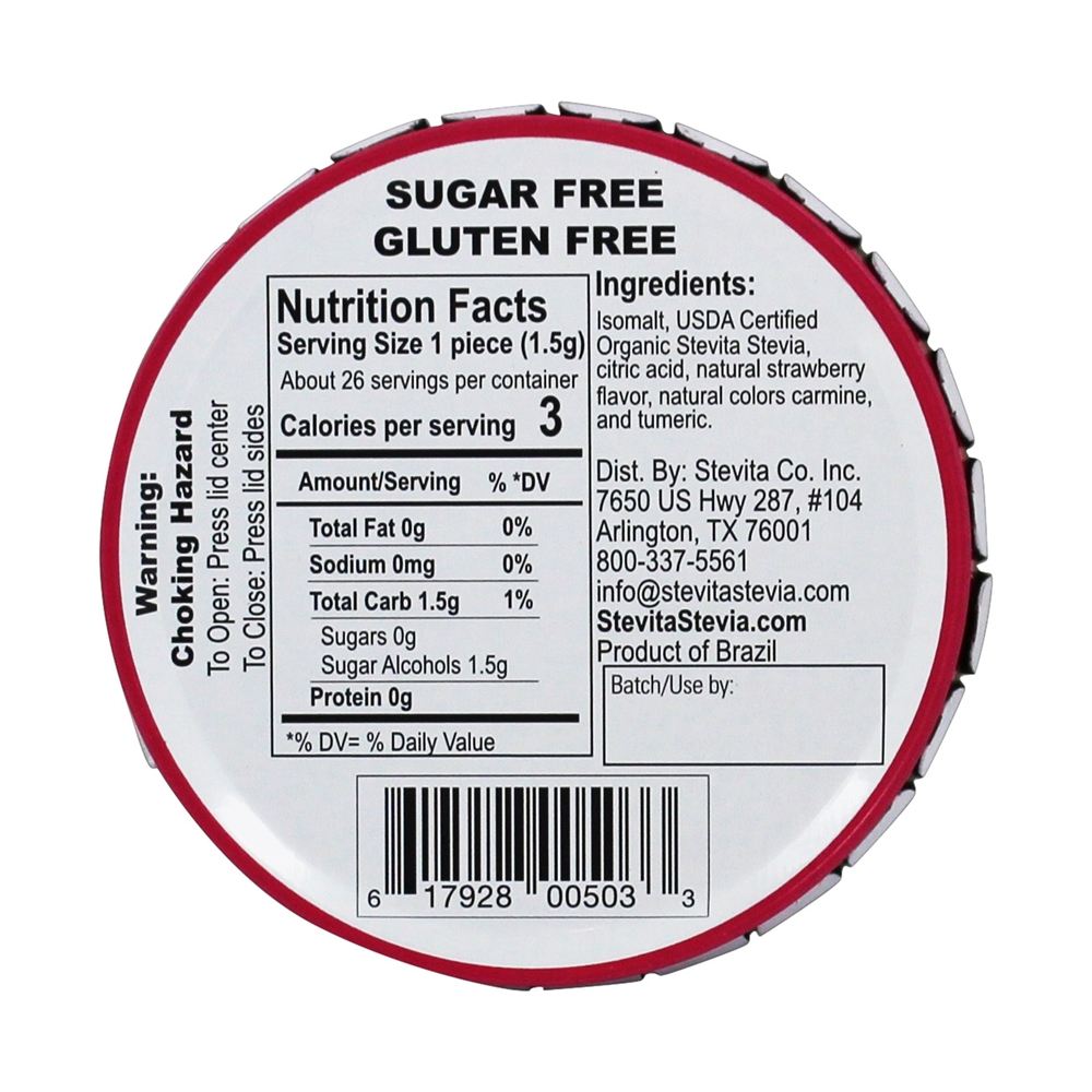 Comprar Doces Doces Adoçados com Stevia Sublime Strawberry - 1.4 oz. Stevita - Imagem 2