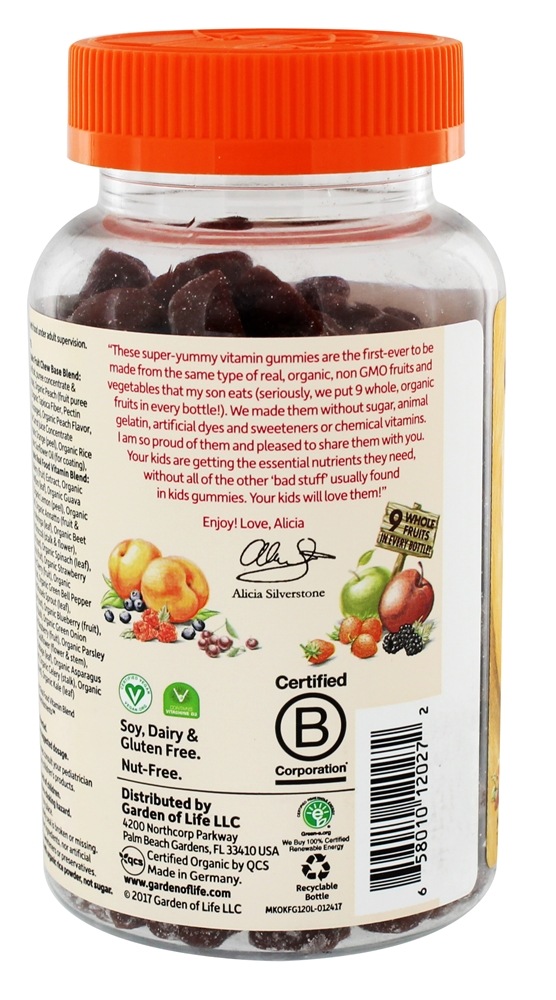 Comprar mykin Orgânicos Crianças Múltiplas Gomoso Fruto - 120 Gummies Garden of Life - Imagem 3