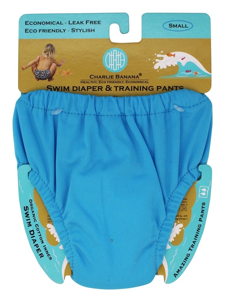 Comprar Calças de treinamento reutilizáveis para fraldas de natação turquesa pequena Charlie Banana