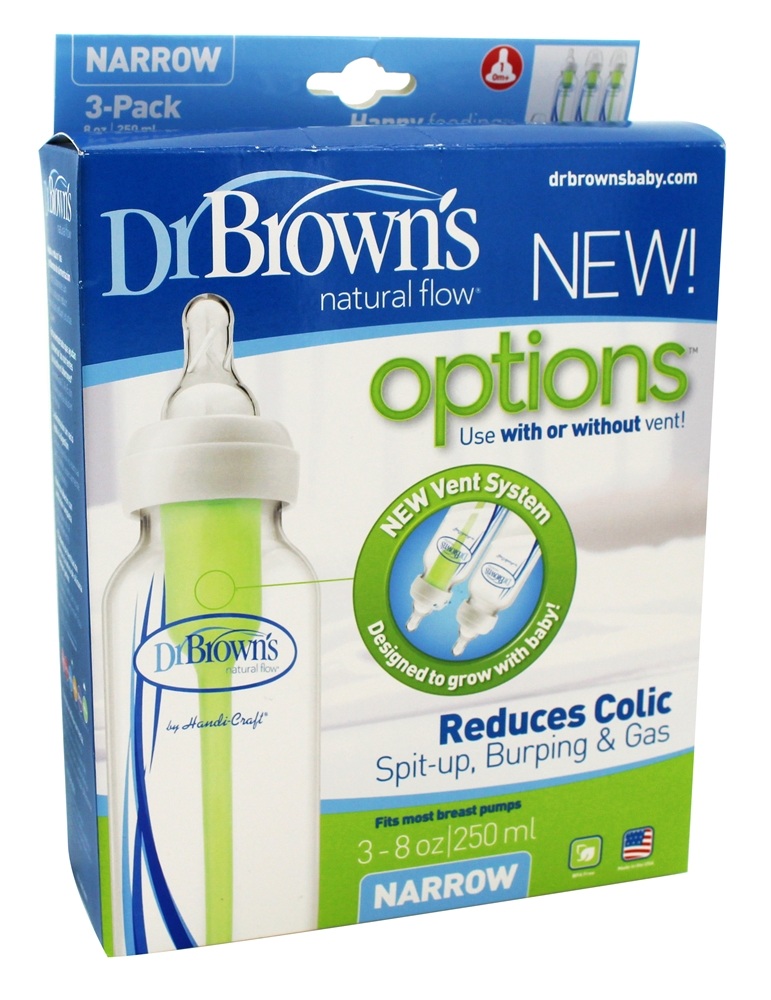 Comprar Frascos de opções de fluxo natural 0 Meses + 3 Pacote - 8 oz. Dr. Brown's