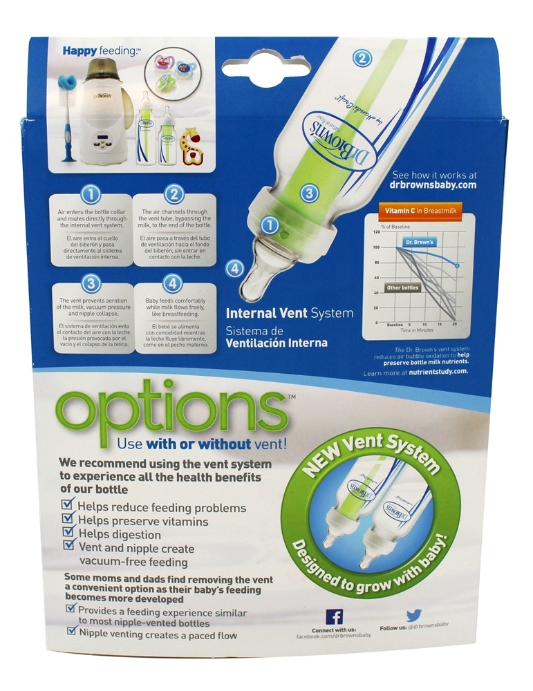Comprar Frascos de opções de fluxo natural 0 Meses + 3 Pacote - 8 oz. Dr. Brown's - Imagem 2