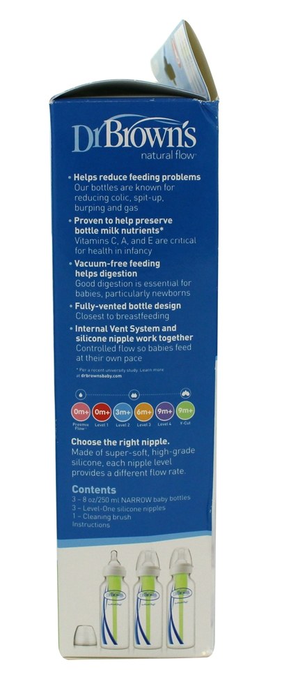 Comprar Frascos de opções de fluxo natural 0 Meses + 3 Pacote - 8 oz. Dr. Brown's - Imagem 3