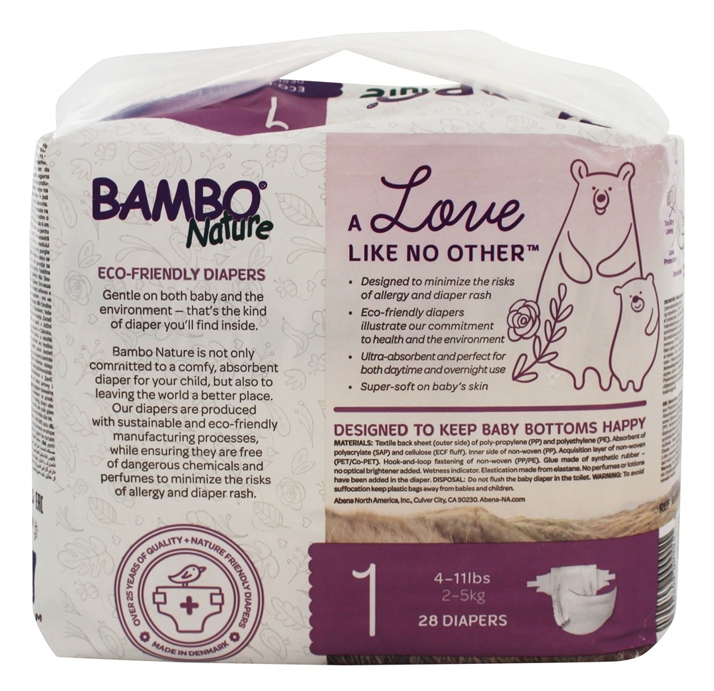 Comprar Bebê Fraldas Etapa 1 Recém-nascido (4-11 lbs.) - 28 Fralda (s) Bambo Nature - Imagem 3