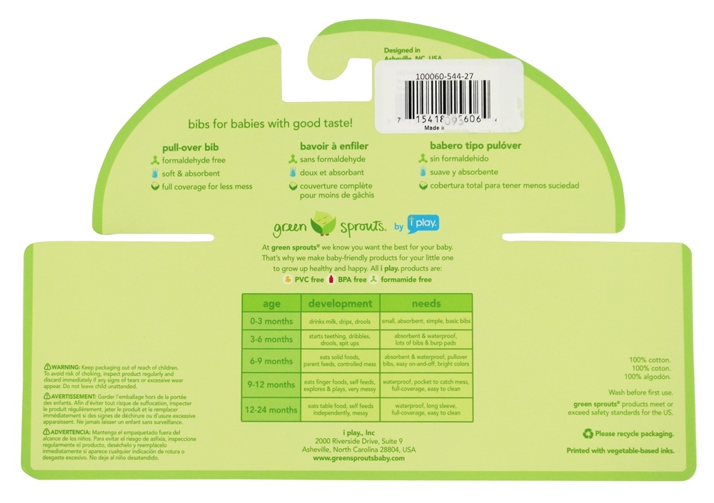 Comprar Babador Eu amo o sushi 9 - 18 meses verde Green Sprouts - Imagem 2