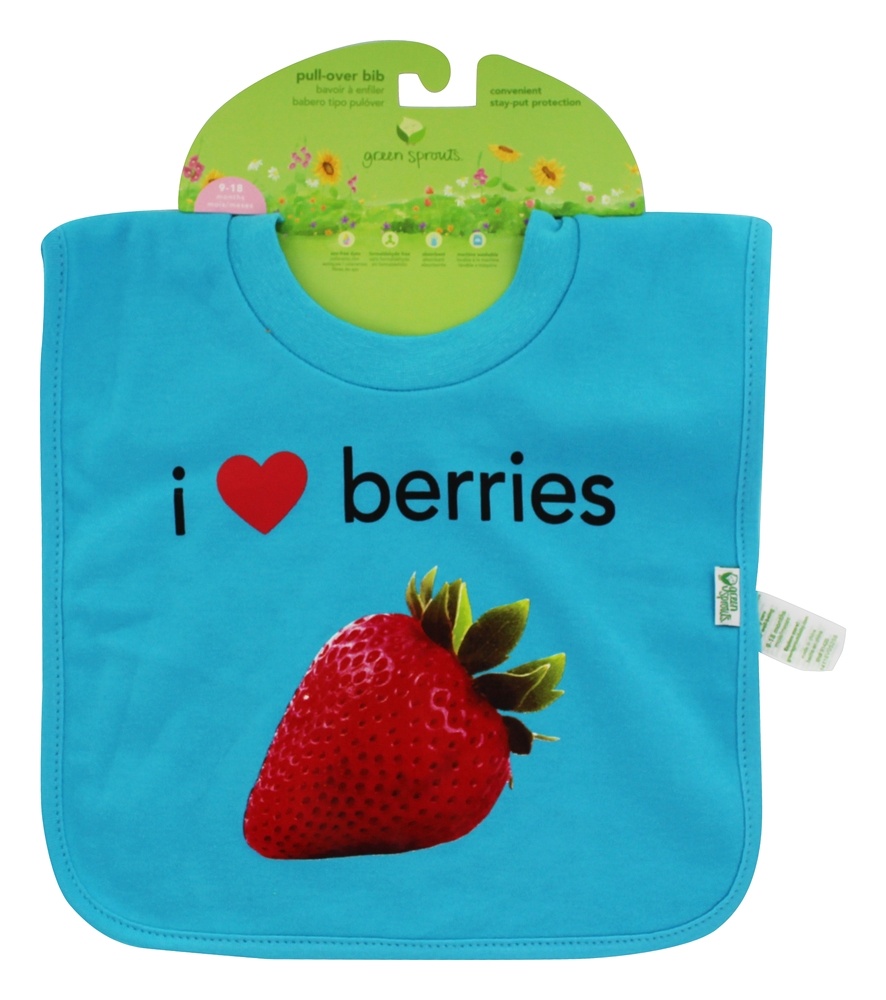Comprar Babador Eu amo bagas 9 - 18 meses Aqua Green Sprouts