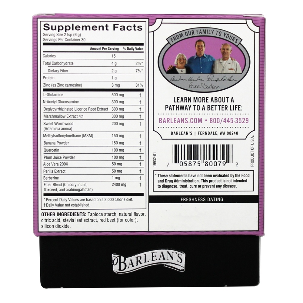 Comprar Reparação Intestinal Platinum Sabor Mistura de Frutas - 6.35 oz. Barlean's - Imagem 2