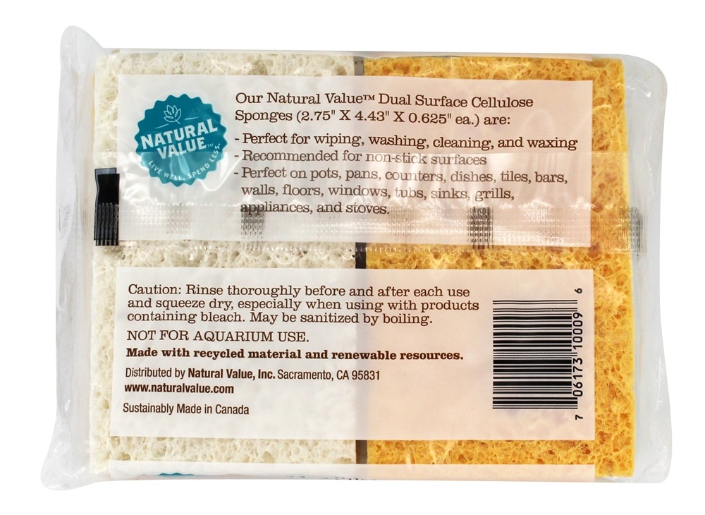 Comprar Esponjas De Celulose De Superfície Dupla - 4 Almofadas Natural Value - Imagem 2