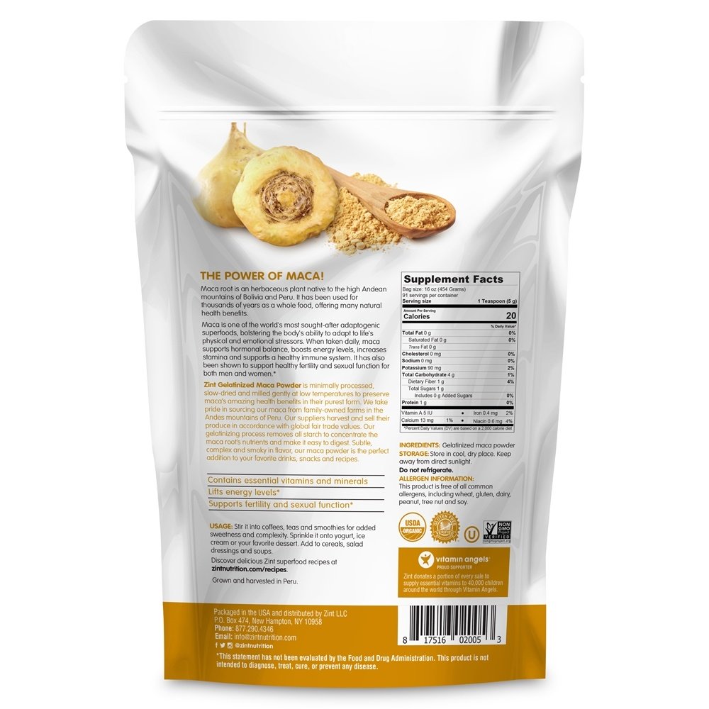 Comprar Pó Gelatinizado Orgânico Maca - 16 oz. Zint - Imagem 2