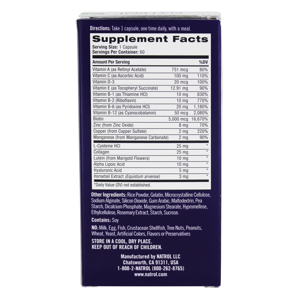 Comprar Pele, Cabelo e Unhas Beleza Avançada - Cápsulas 60 Natrol - Imagem 2