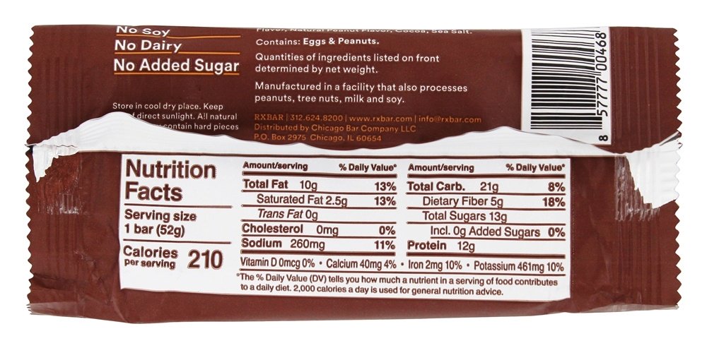 Comprar Chocolate De Manteiga De Amendoim - 1.83 oz. RXBAR - Imagem 2