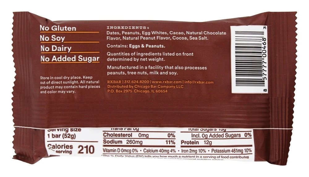 Comprar Chocolate De Manteiga De Amendoim - 1.83 oz. RXBAR - Imagem 3