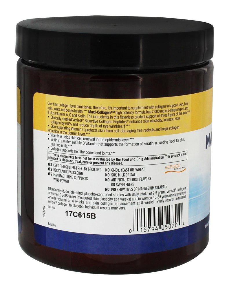 Comprar Alta Potência de Maxi-Colagénio com Vitaminas C e A + Biotina Flavorless - 7.5 oz. Country Life - Imagem 3