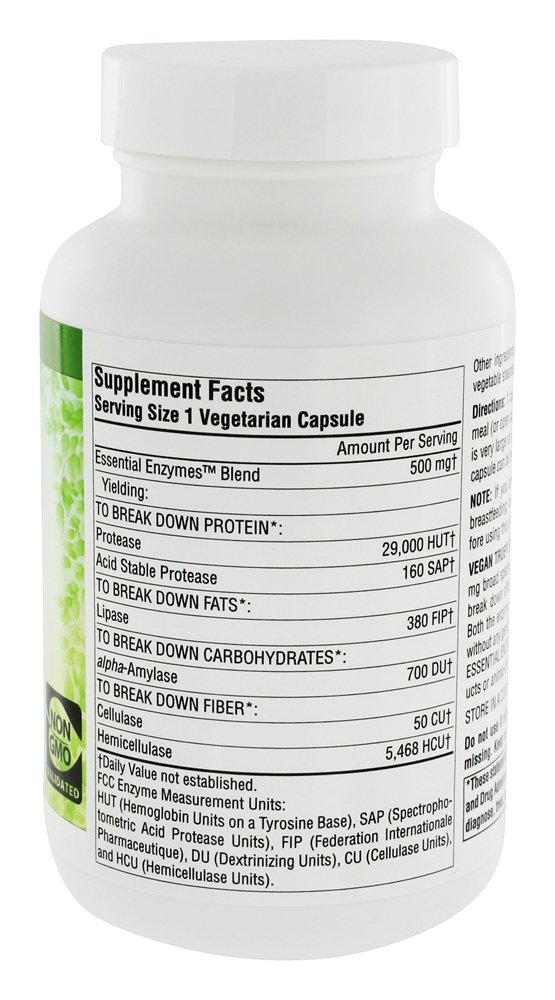 Comprar Vegan verdadeira Non-GMO enzimas essenciais 500 mg. - Cápsulas 180 Source Naturals - Imagem 2