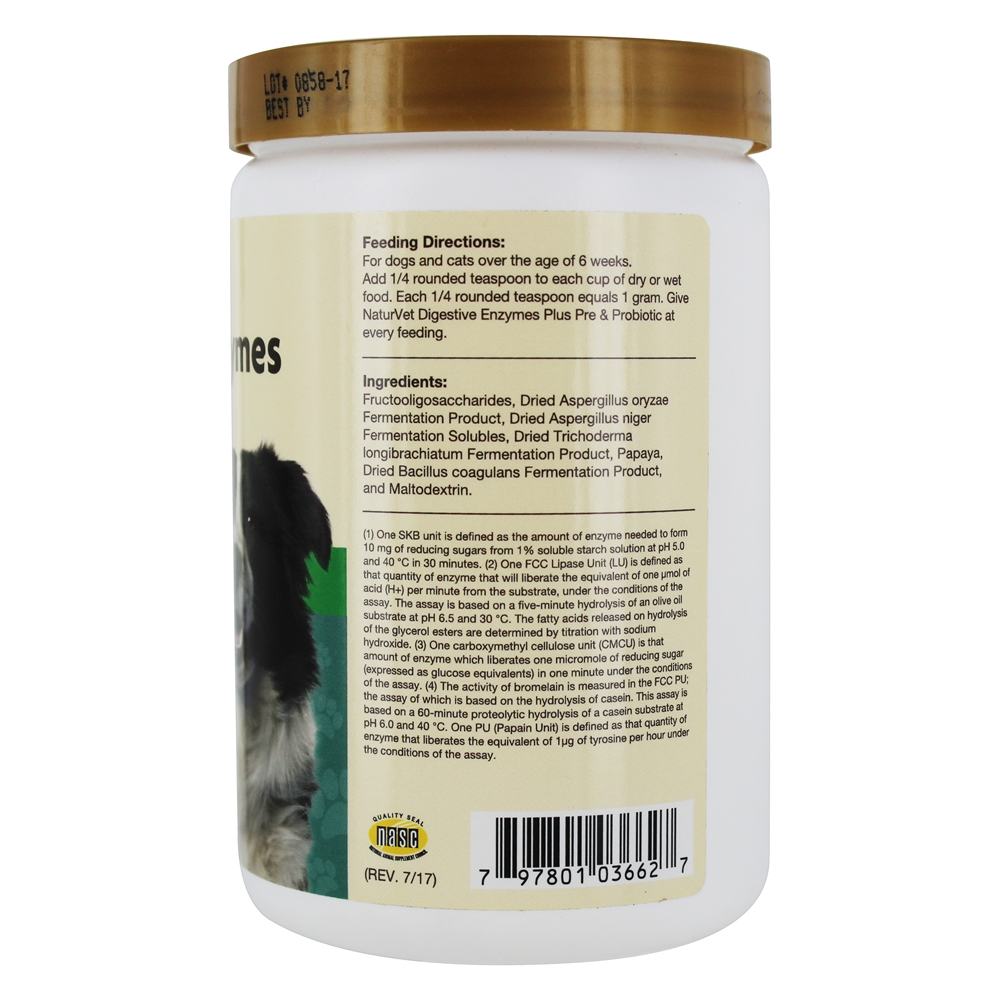 Comprar Enzimas Digestivas em Pó para Cachorros & Gatos - 1 lb. NaturVet - Imagem 2