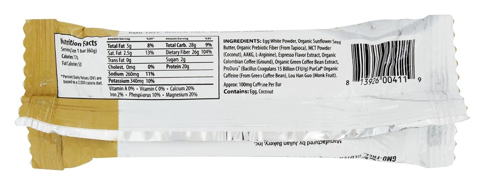 Comprar Paleo Proteína Bar Café expresso - 2.12 oz. Julian Bakery - Imagem 2