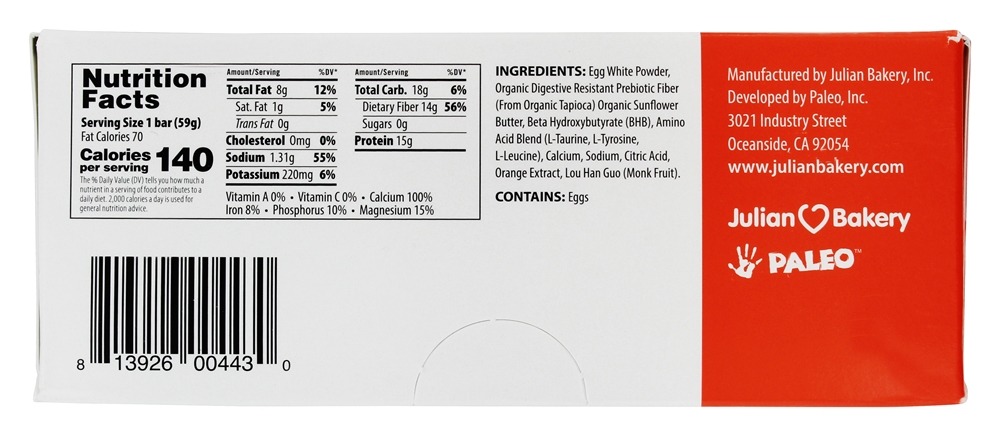 Comprar Instaketone Proteína Barras Caixa Laranja Explosão - 12 Barras Julian Bakery - Imagem 2