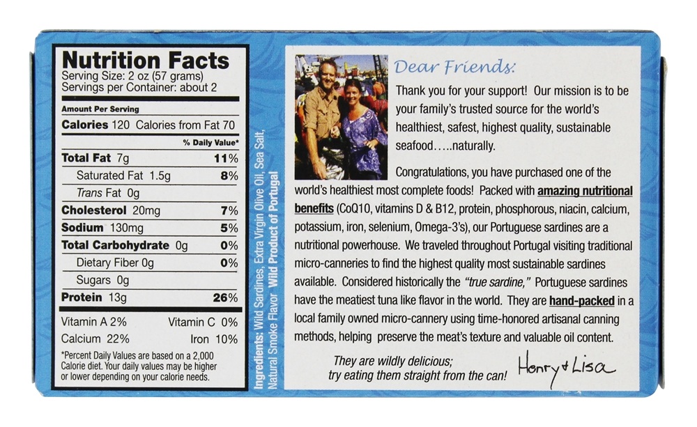 Comprar Sardinhas Selvagens em Azeite Virgem Extra - 4.25 oz. Henry & Lisa's Natural Seafood - Imagem 2