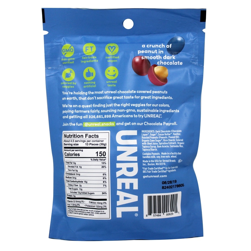 Comprar Gemas de amendoim chocolate escuro - 5 oz. Unreal - Imagem 2