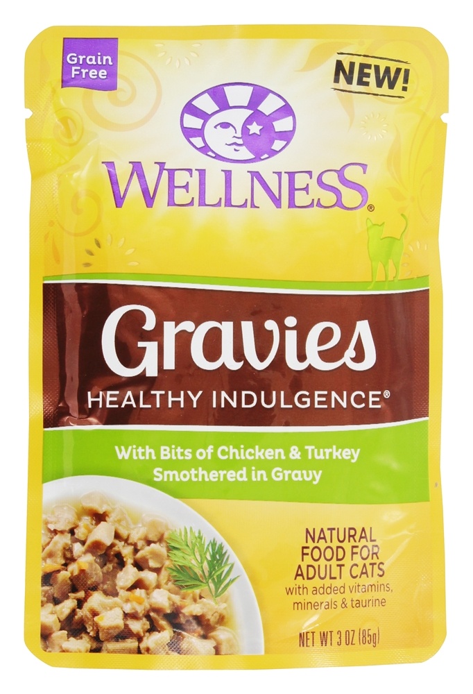 Comprar Grão Livre Gravies Saudável Indulgência Adulto Gato Comida Frango & Peru Sufocada em Molho de carne - 3 oz. Wellness Pet