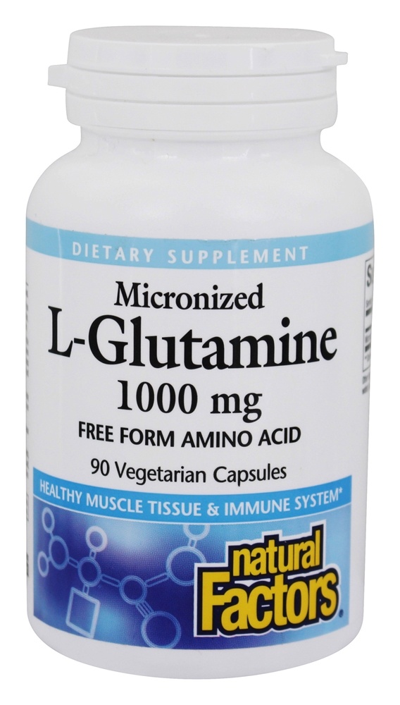 Comprar Aminoácido livre de L-Glutamina micronizada 1000 mg. - Cápsulas vegetarianas 90 Natural Factors