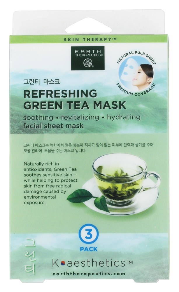 Comprar Máscara facial de chá verde refrescante - 3 Contagem Earth Therapeutics