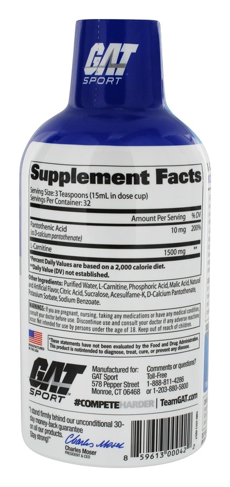 Comprar Essenciais de Aminoácidos Líquidos de L-Carnitina Framboesa Azul 1500 mg. - 16 fl. oz. GAT - Imagem 2
