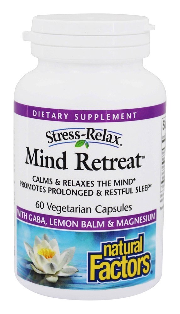 Comprar Retiro da Mente para Relaxamento e Estresse com GABA, Erva-Cidreira e Magnésio - Cápsulas vegetarianas 60 Natural Factors