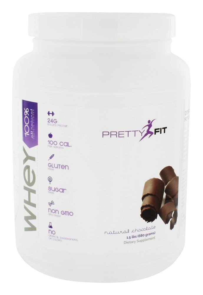 Comprar 100% Todos Natural Soro de leite coalhado Proteína Pó Natural Chocolate - 1.5 lbs. PrettyFit